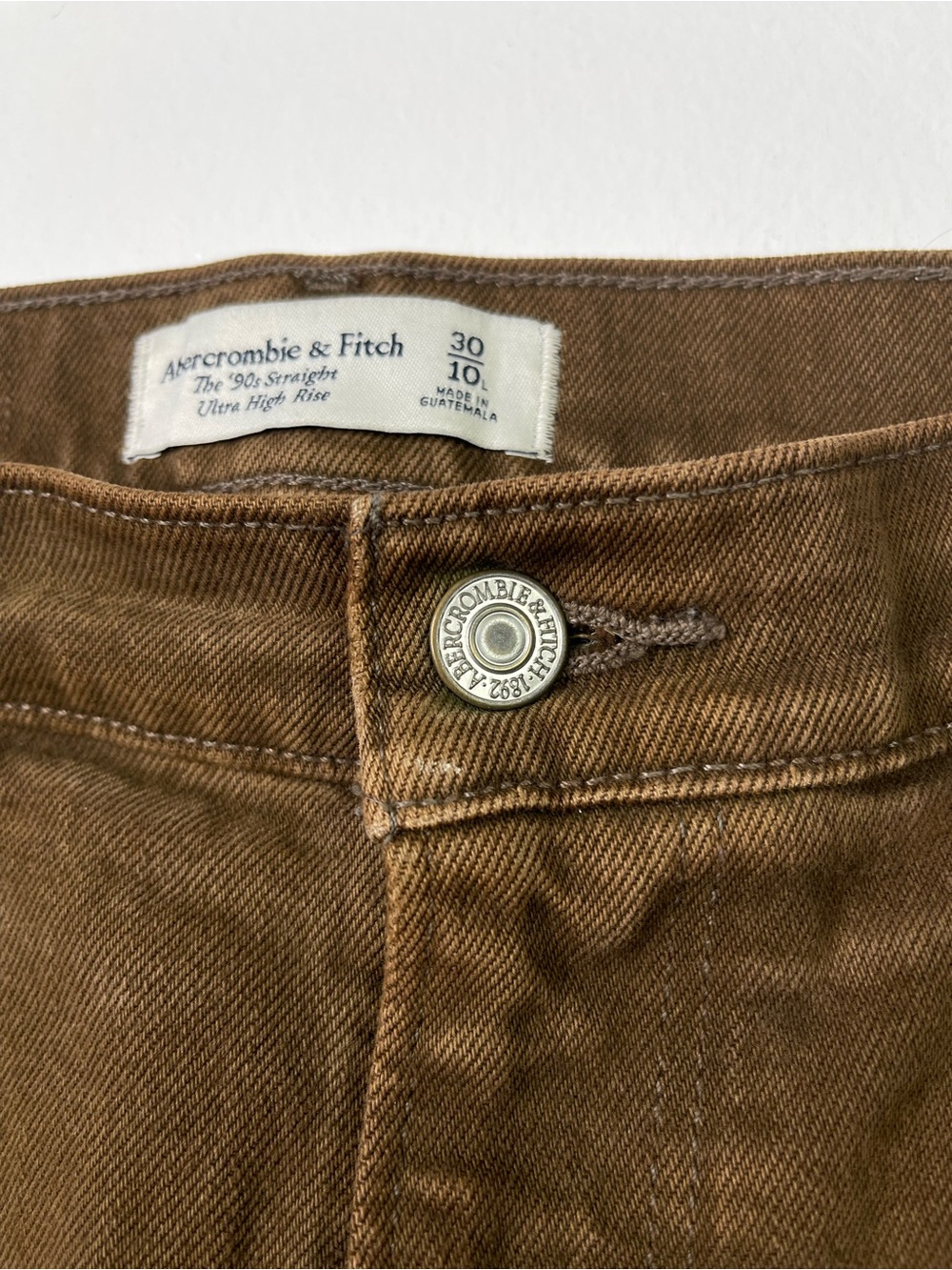 Abercrombie & Fitch Pants Womens 30 10 Brown The 90s Straight Ultra High Rise - Picture 6 of 12